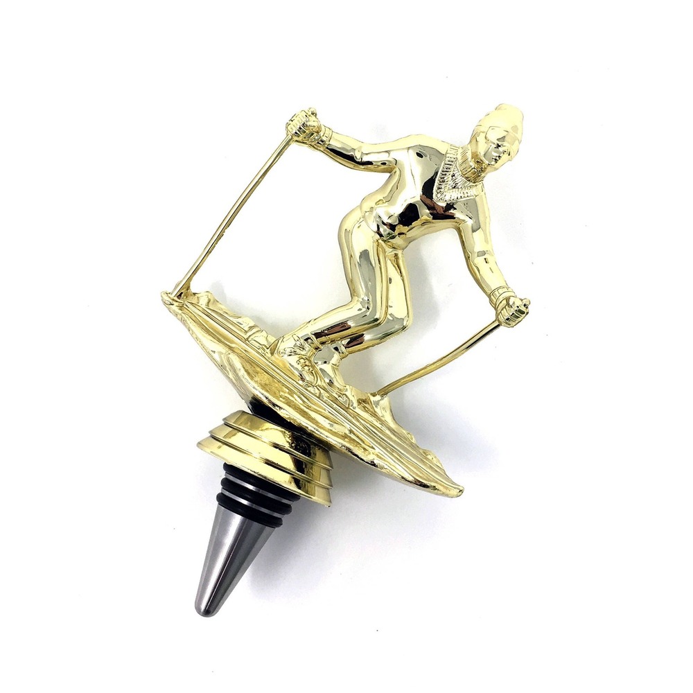 Handmade Bottle Stopper made from Repurposed Skiing Trophy